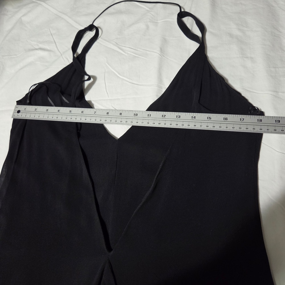 Reformation Black Deep V-Neck Open Back Maxi Dress Evening Gown Formal - Picture 9 of 11